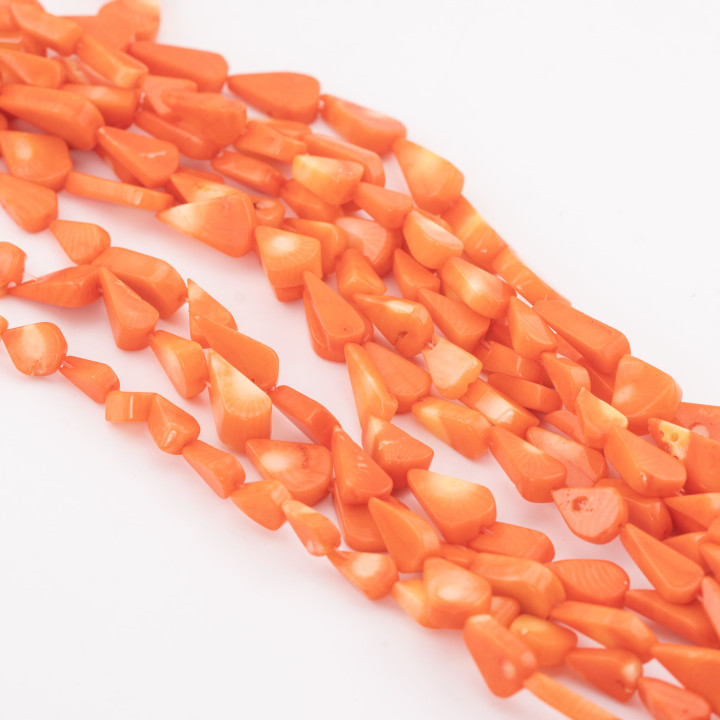 Corallo Bamboo Arancio Gocce Scaglie 8-10x14-20mm