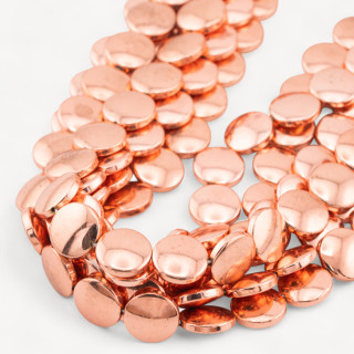 Ematite Oro Rosa Tondo Piatto Liscio Coin 12mm