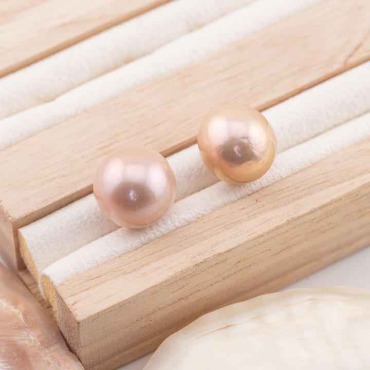 Perle di Fiume 1 Foro Tondo Barocche (SEZ) 13,0-13.5mm 1Paio Lilla Chiaro