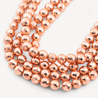 Ematite Oro Rosa Perlina Tonda Sfaccettata 10mm