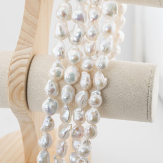 Perle Di Fiume Barocche A Goccia (FWX) 65-70gr Bianco