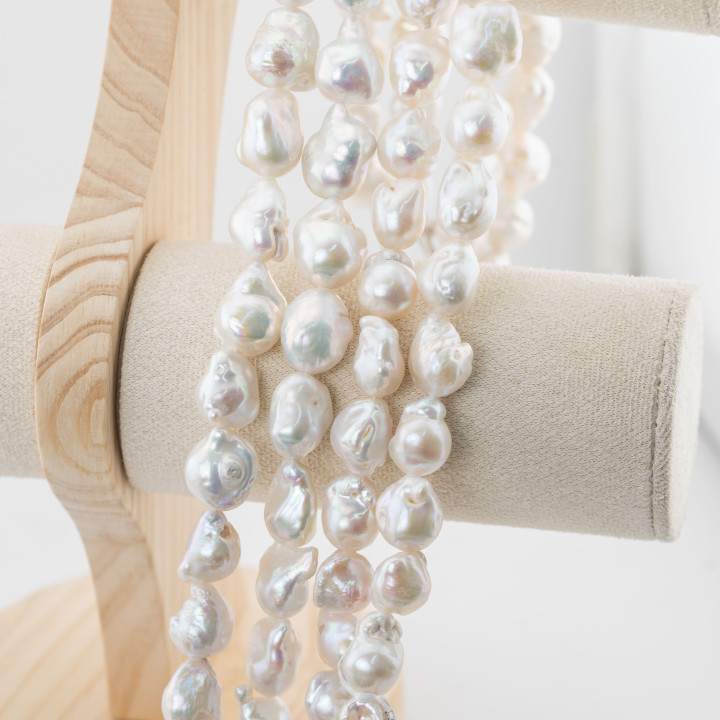 Perle Di Fiume Barocche A Goccia (FWX) 65-70gr Bianco