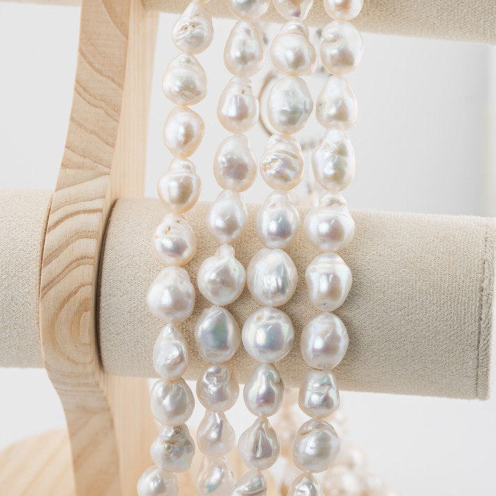 Perle Di Fiume Barocche A Goccia (FWX) 80-85gr Bianco