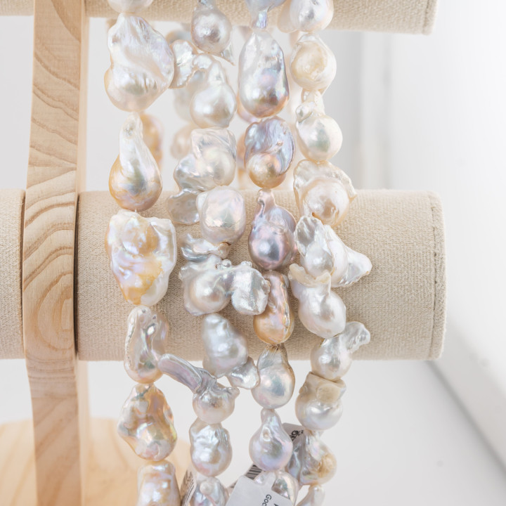 Perle Di Fiume Barocche A Goccia (NHA) 95-100gr Bianco