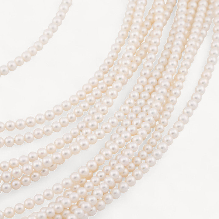 Perle Di Fiume Tonde 3,5-4,0mm AAA+  Bianco