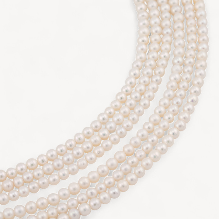 Perle Di Fiume Tonde 3-3,5mm AAA+  Bianco