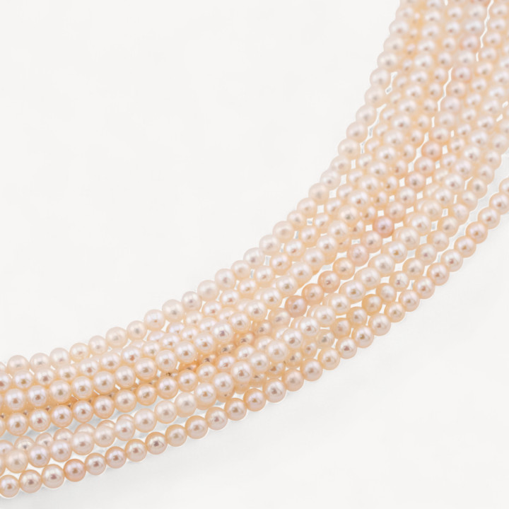 Perle Di Fiume Tonde 3-3,5mm AAA+ Bianco