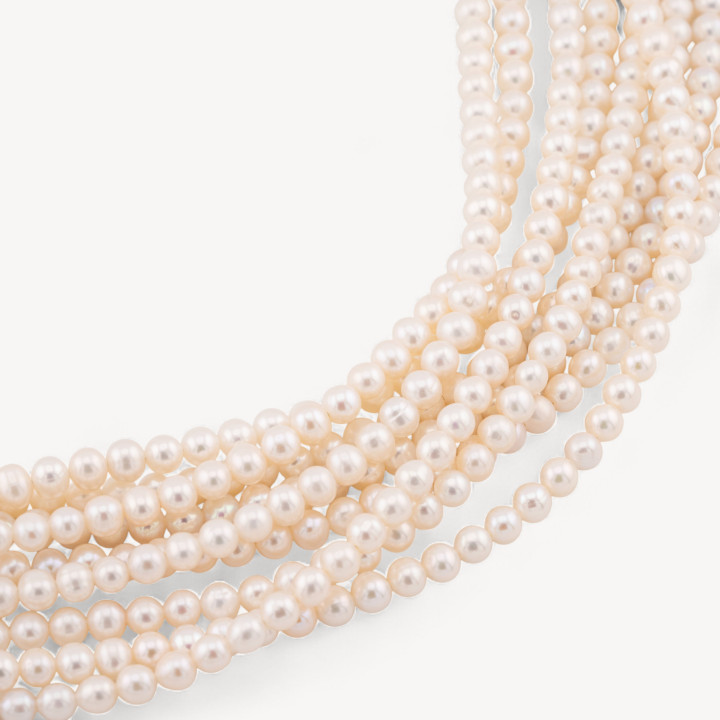 Perle Di Fiume Tonde 4,0-4,5mm AAA+  Bianco