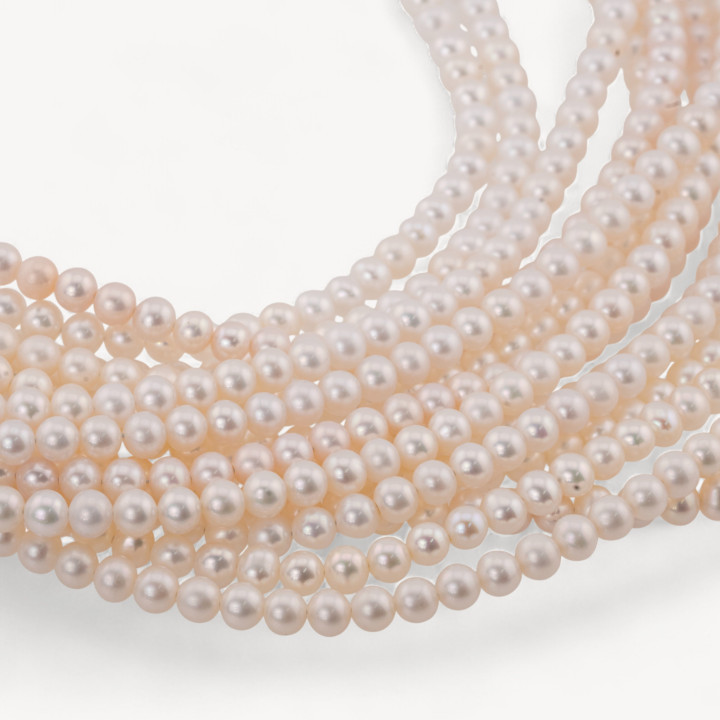 Perle Di Fiume Tonde 4,5-5,0mm AAA  Bianco