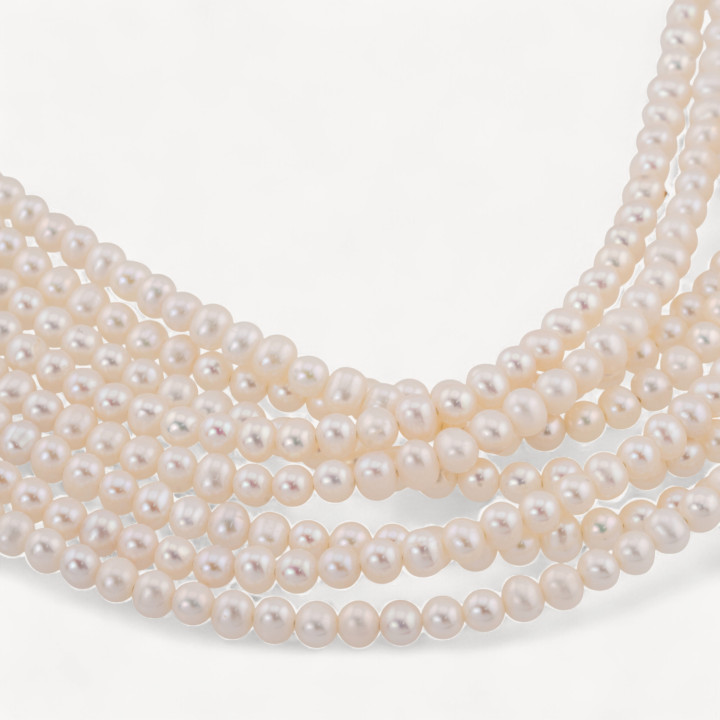 Perle Di Fiume Tonde 4,5-5,0mm AAA Bianco