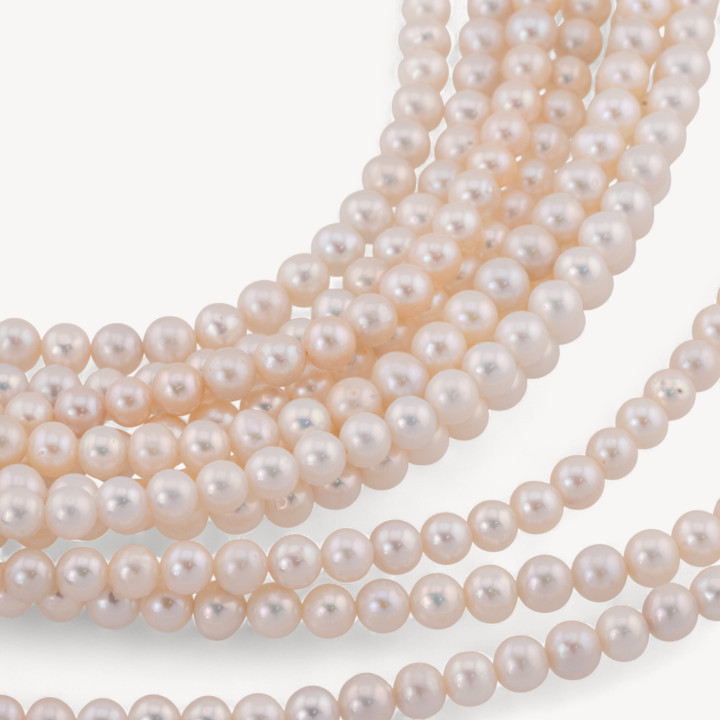 Perle Di Fiume Tonde 5,0-6,0mm AAA+ Bianco