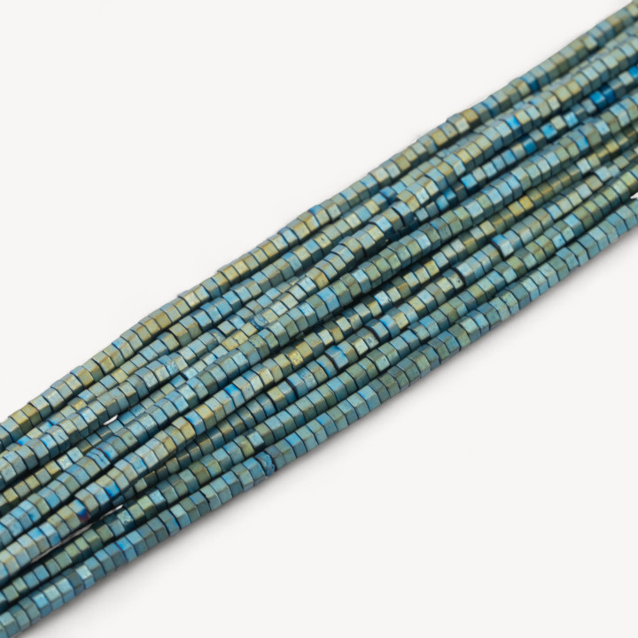 Matt Satin Hämatit (matt) sechseckige Scheibe 02 x 01 mm grün