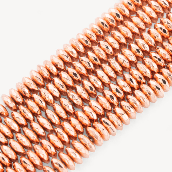 Αιματίτης Faceted Rondelle 8,0x3,5mm Ροζ χρυσό