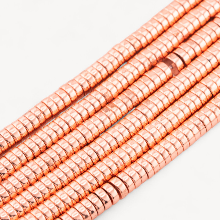 Hämatitscheiben glatte Scheiben 6x2mm Roségold