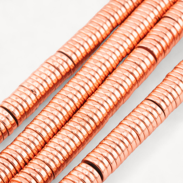 Hämatitscheiben glatte Scheiben 10x2mm Roségold
