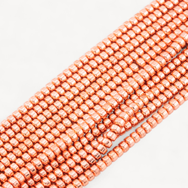 Hämatit Rondelle 4x3mm Roségold