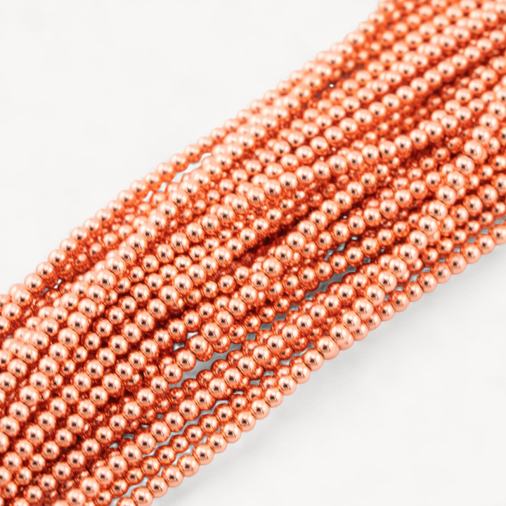 Glatter runder Hämatit, 02 mm, Roségold