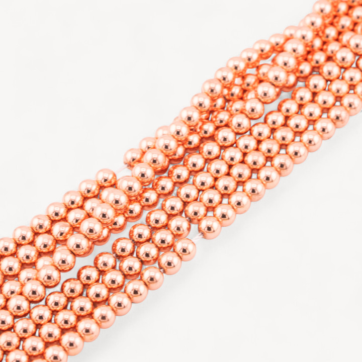 Hematite Redondo Liso 04mm Oro Rosa