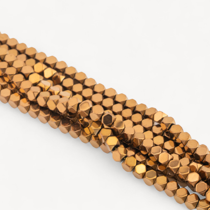 Κύβος Αιματίτης Faceted 04mm Μπρούτζος