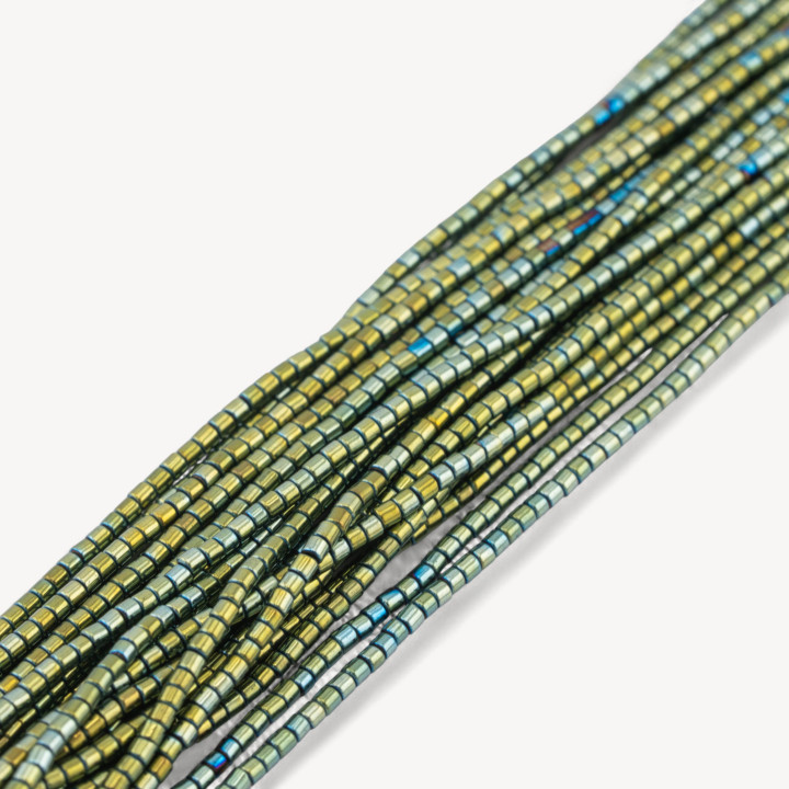 Hématite Cylindre 1,5x1,5mm Vert