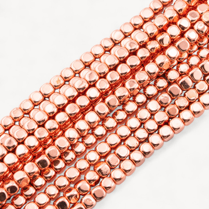 Ematite Oro Rosa Cubo Smussato 3mm