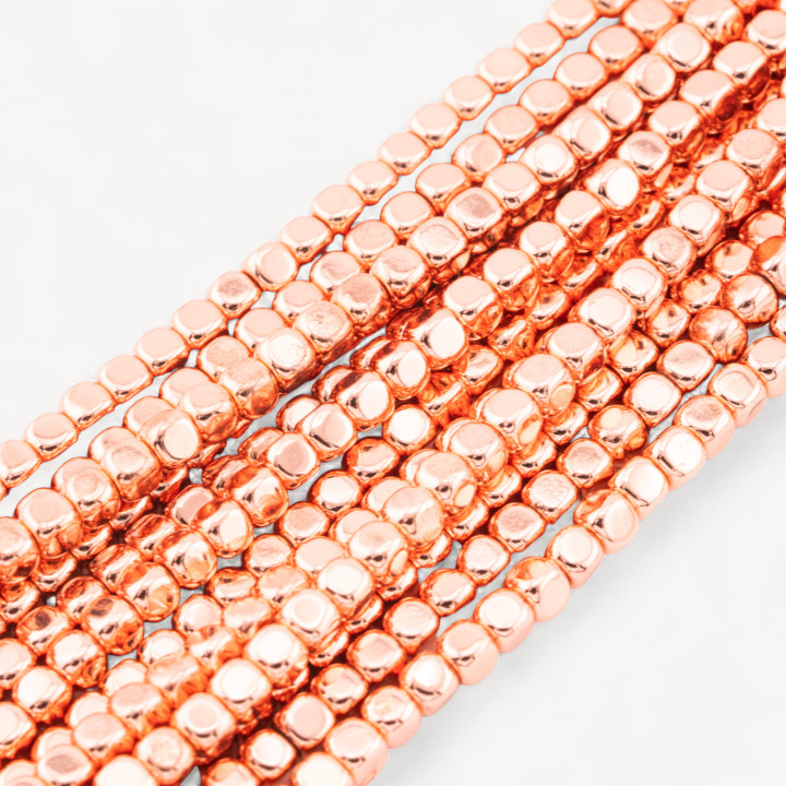 Ematite Oro Rosa Cubo Smussato 4mm