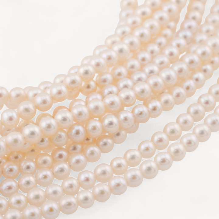 Perle Di Fiume Tonde 4,0-4,25mm AAAA+ Bianco