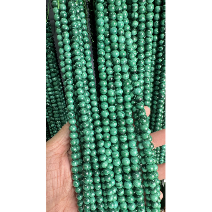 Malachite Tondo Liscio  8mm