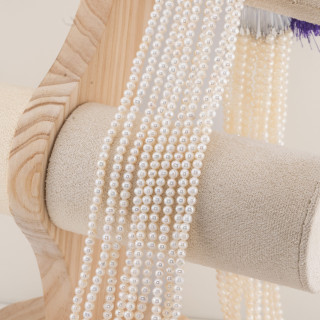 Perle Di Fiume Tonde 3,5-4,0mm AAAA Bianco