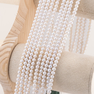 Perle di Fiume Tonde 4,5-5,0mm AAAA Bianco