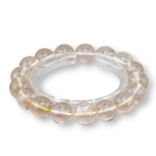 Bracciale Di Quarzo Rutilato Gold Tondo 15mm