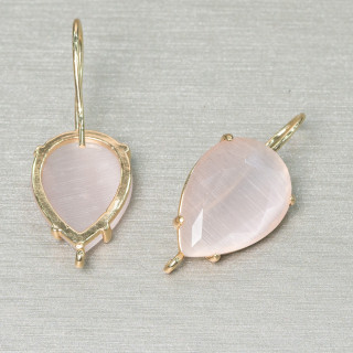 Drop Set Cat Eye Cabochon Stud Brass Ohrring Sets 13x18mm 6 Paar Light Powder