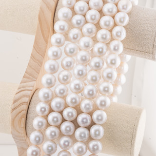 Perle Di Fiume Tonde 14-15mm Barocche Bianche