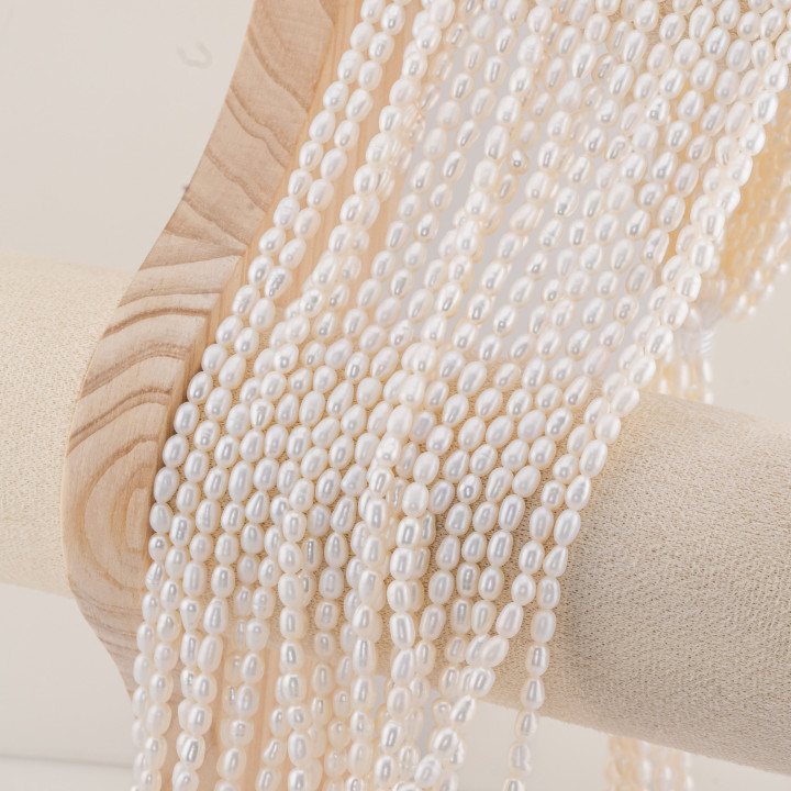 Perle Di Fiume Microperle Chicco Di Riso 3,5-4mm AAA Bianco