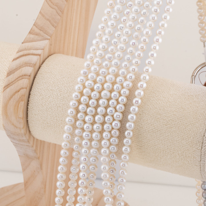 Perle Di Fiume Tonde 4,5-5,0mm AAA Bianco