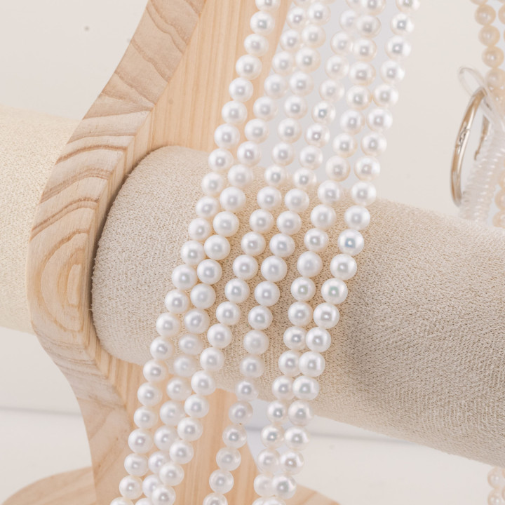 Perle Di Fiume Tonde 5,0-6,0mm AAA+ Bianco