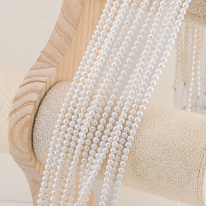 Perle Di Fiume Tonde 3,5-4,0mm AAA+  Bianco