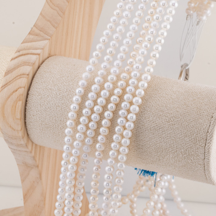 Perle Di Fiume Tonde 4,5-5,0mm AAA  Bianco