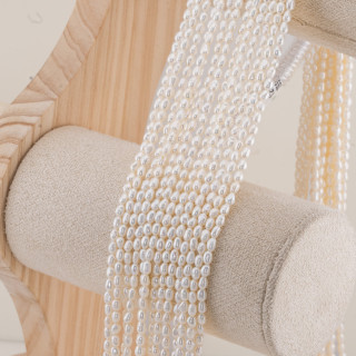 Perle Di Fiume Microperle Chicco Di Riso 2,8-3,2mm AAA Bianco