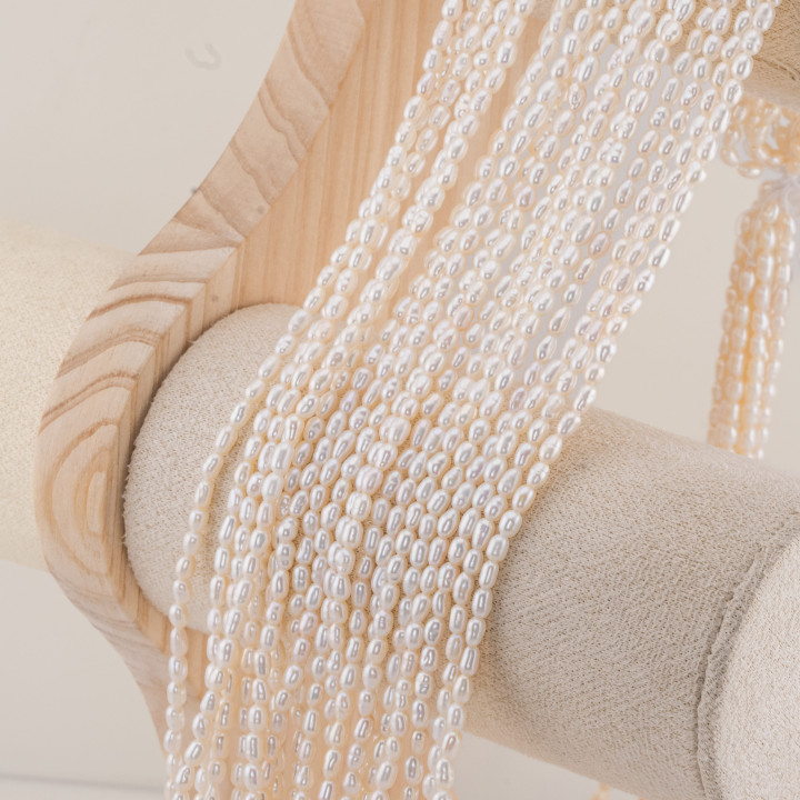 Perle Di Fiume Microperle Chicco Di Riso 2,5-3,0mm AAA Bianco