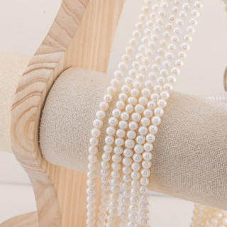 Perle Di Fiume Tonde 3,0-4,6mm AA+ Bianco