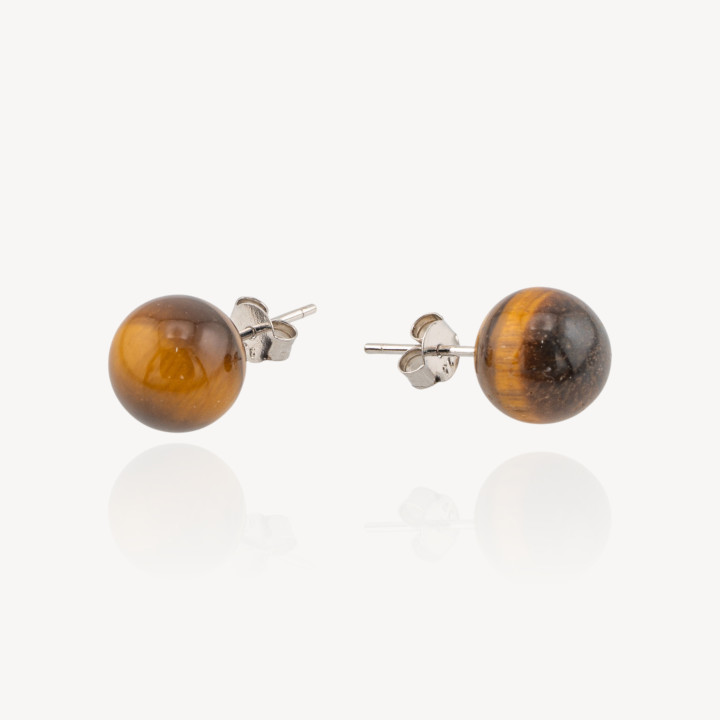 Orecchini Di Argento 925 E Pietre Dure 10mm 1 Coppia