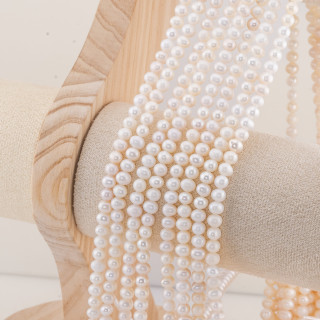 Perle Di Fiume Tonde 4,5-5,0mm 4A Bianco