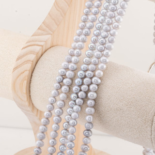 Perle Di Fiume Tonde 5,5-6,0mm 5A Grigio