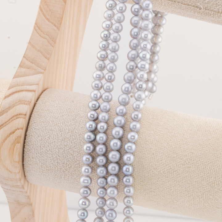 Perle Di Fiume Tonde 5,5-6,0mm 5A Grigio