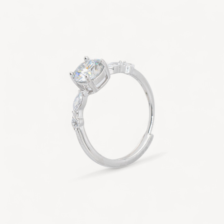 Anello In Argento 925 Con Moissanite MOD1452 Rodiato