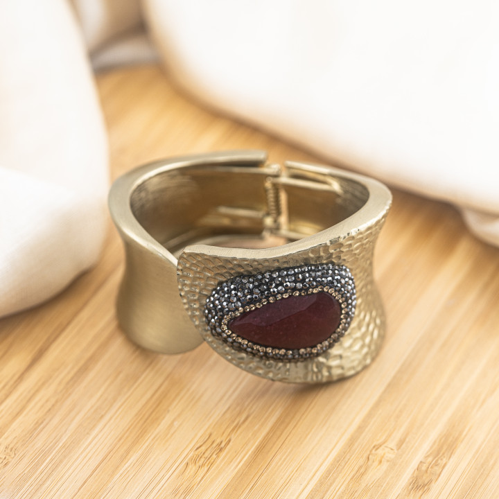 Bracciale in Bronzo Con Pietre e Marcasite Dorato MOD.577