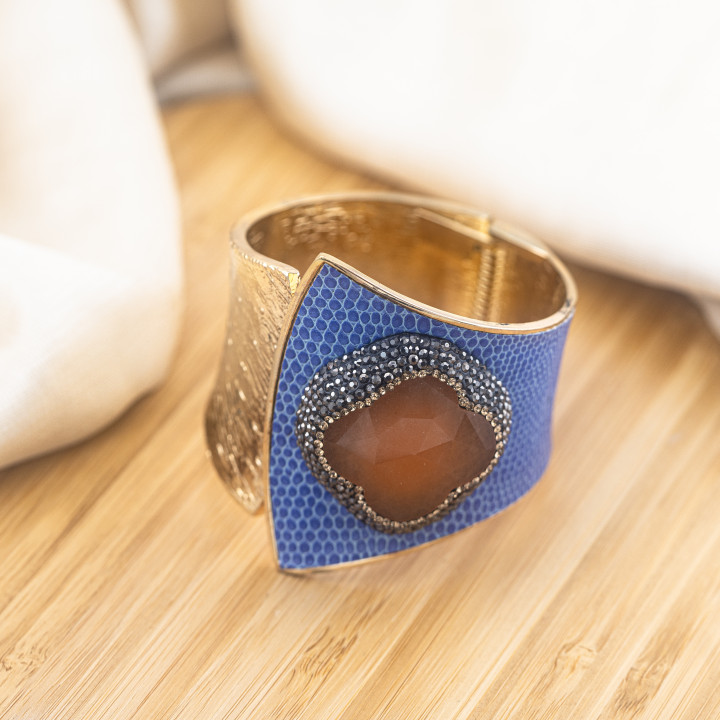 Bracciale in Bronzo Con Pietre e Marcasite Dorato MOD.578