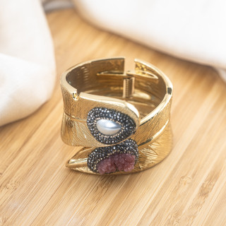 Bracciale in Bronzo Con Pietre e Marcasite Dorato MOD.590