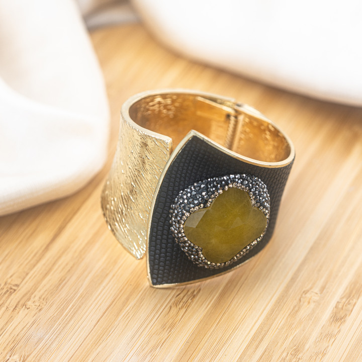 Bracciale in Bronzo Con Pietre e Marcasite Dorato MOD.616